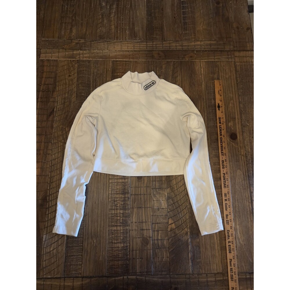 Adidas Retro Luxury Cropped Long Sleeve Mock Neck Tee